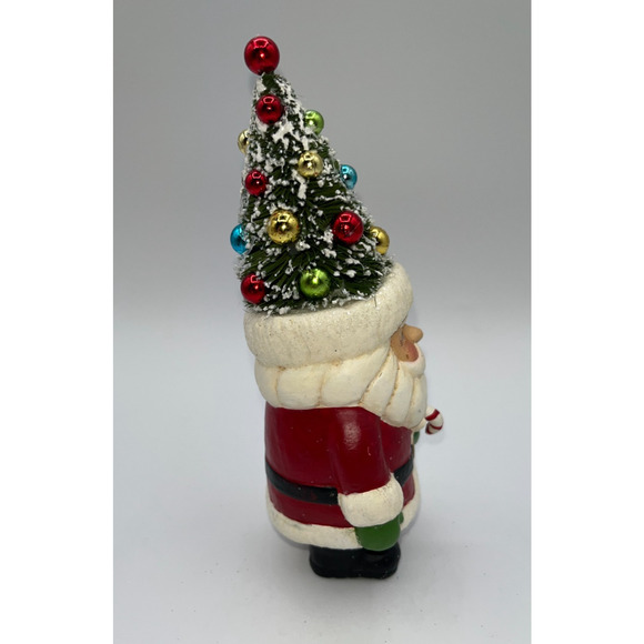 Retro Christmas Santa Holding Candy Cane Bottle Brush Tree Head Ho Ho Ho Holiday - Picture 8 of 16
